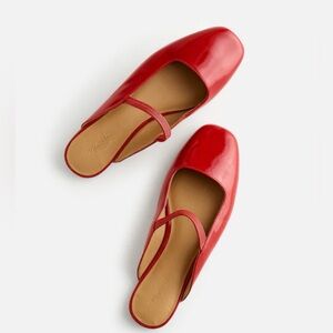 Madewell Red Patent Leather Mary Jane Flats